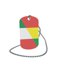 Dog Tag Flag Bunting Guinea-Italy Dog Tag Aluminium 30 x 50mm