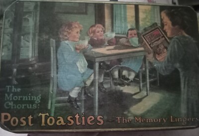 POST TOASTIES Plaque Sign 7 x 4-1/4'' Memory Lingers Morning Chorus USA NOS