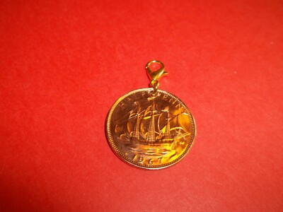 HALF PENNY COIN - GOLDEN HIND - ANHÄNGER / CHARM - 1937 bis 1967 