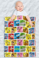 Sesame Street Fleece Baby Blanket, 30"x40", Character Named Blocks