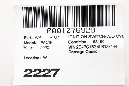 2017 - 2025 CHRYSLER PACIFICA IGNITION START STOP SWITCH BUTTON OEM 68299957AC - Picture 12 of 12