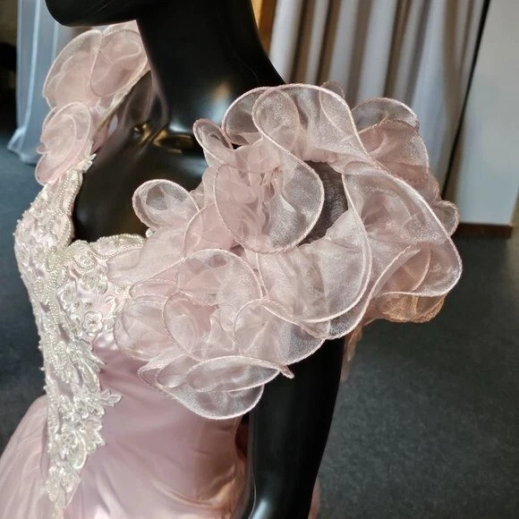 Винтажный San Martin розовый Золушка свадебное платье - Изображение 3 из 4