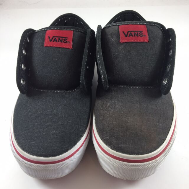 Vans Atwood Hi Rock Textile Black Red Kids 2 Youth Skate Shoes -No ...