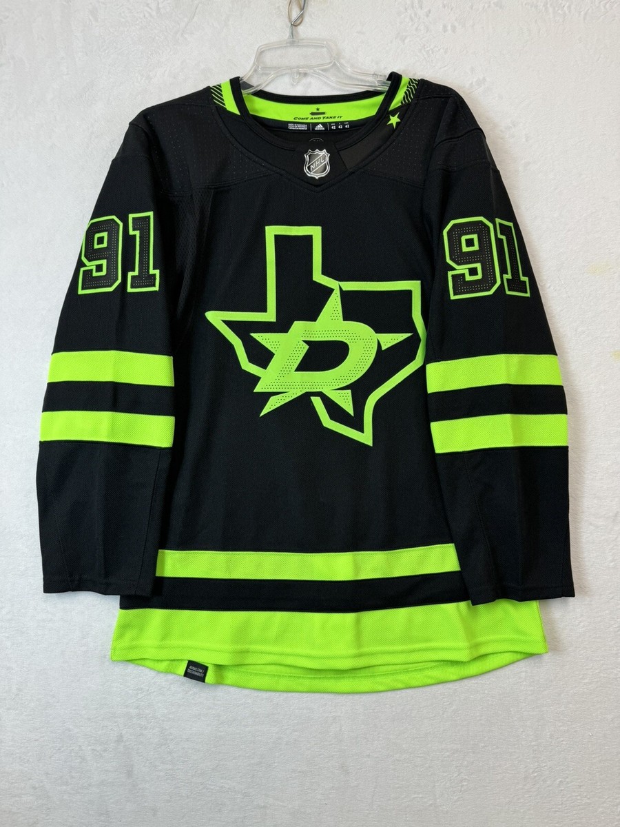 Adidas Dallas Stars #91 Seguin Blackout Glow In The Dark Hockey