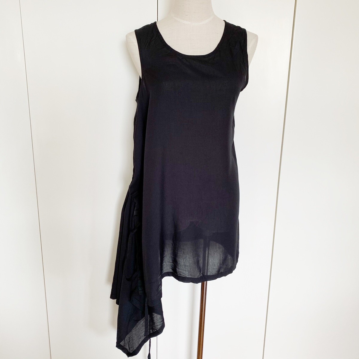 ann demeulemeester drape mesh tank top Ann Demeulemeester black