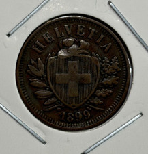 1899 Switzerland 2 Rappen Coin