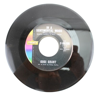 Gogi Grant In a Sentimental Mood Two Lovers by the Sea 45 Record VG+ F-55286 #2