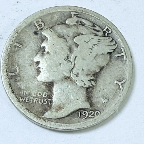 1920 Mercury Dime ~ VERY GOOD DETAILS~ 90% Silver #4595