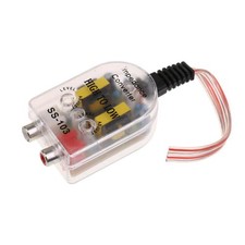 Car High to Low Impedance Converter Adapter Speaker to 2 RCA