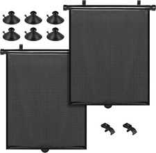 2 Pack Extra Large Car Sun Shade Side Window for Baby, Roller Vehicle Shades Sun