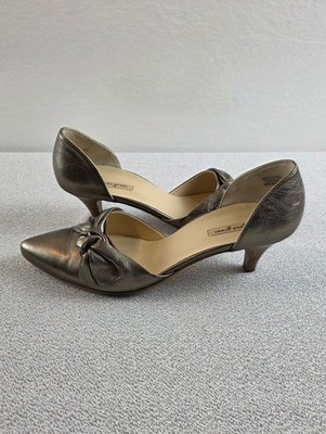Paul Green Women's Metallic Knot D'Orsay Kitten Heel Pumps Shoes Bronze UK7/US9
