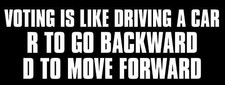 Vote Political Bumper Sticker 3x8 Inch, Pro Liberal Anti Trump Design