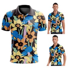 Men's Sports Shirt Flower Print Golf Shirt Moisture-Wicking Top T-shirt Beach