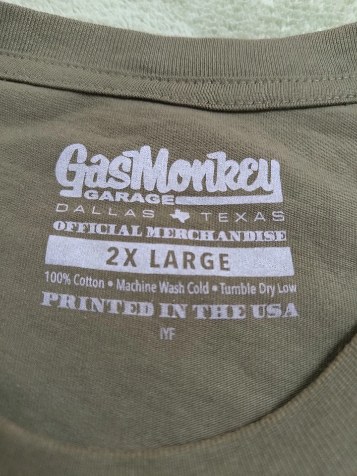 Camiseta Gas Monkey Garage Para Hombre 2XL XXL Verde Militar Muscle Car Gráfico T Foto 4 de 4
