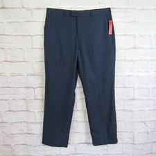 Perry Ellis Mens 38 x 32 Modern Fit Portfolio Performance Dress Pant Blue Indigo