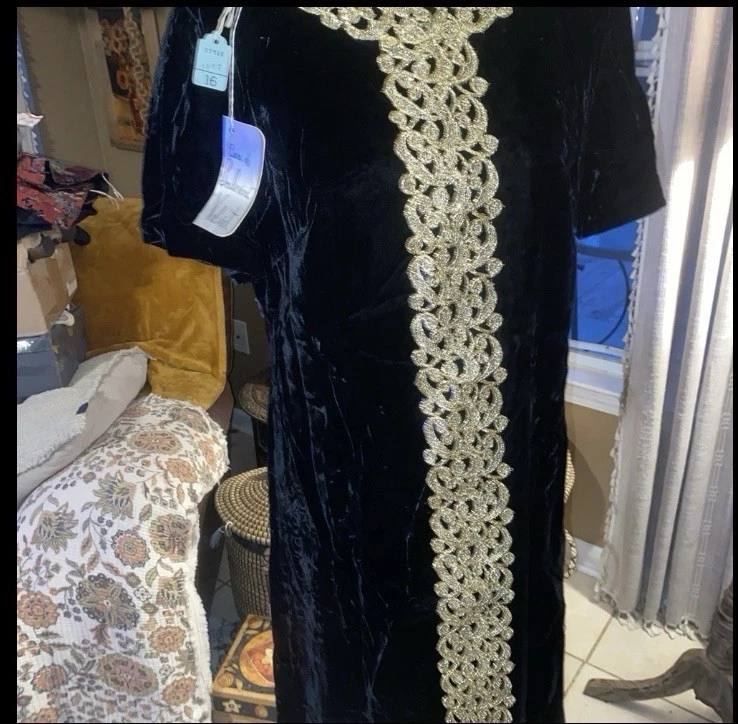 Vestido Boulevard Terciopelo Vintage Años 60 Talla 14 Nuevo Con Etiquetas Foto 3 de 4