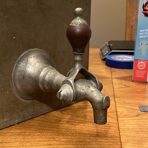 Antique Wood-Brass-Galvanized Beer-Tap-Cooler 27”L-11.5”W-11.5”T,Coils-Tap Stuck - Picture 5 of 22