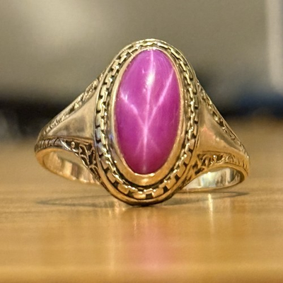#ad #ad Vintage Herff Jones Lab 10K Lindy Star Pink Sapphire ring Size 9 Linde $596.82