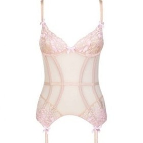 Agent Provocateur Nude Pink Lace Gianna Basque Corset - 32C
