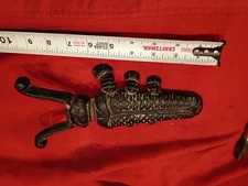Vintage Cast Iron Boot Jack Puller Door Stop 9" Cricket Bug Beetle Free Ship