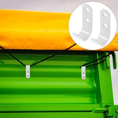 1 Set Heavy Duty Trailer Tie Down Hooks - White Tarpaulin Clip Set For Truck
