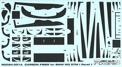 Platz Rdc24/001 Maßstab 1:24 Kohlefaser Aufkleber Set für BMW M3 DTM