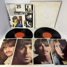 THE BEATLES White Album Vinyl Record 2 LP with Poster  Photos - Fair Condition