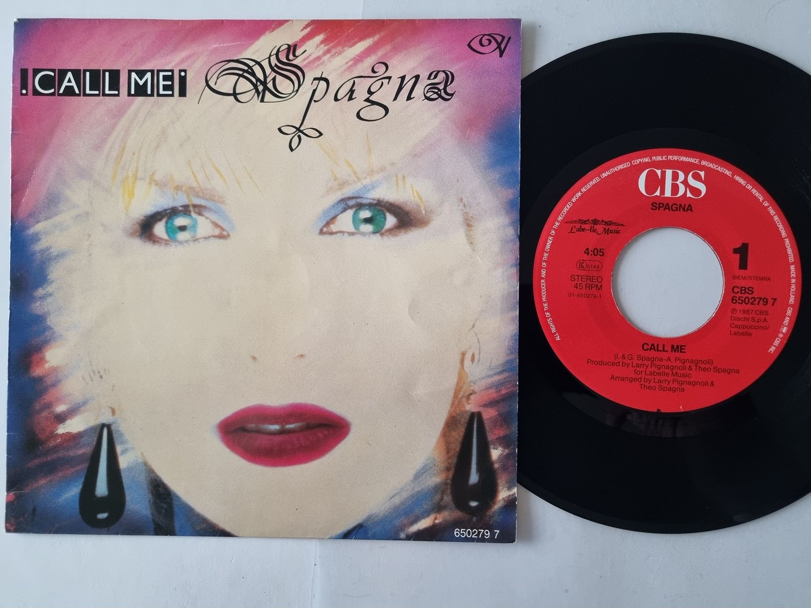 Spagna - Call Me 7'' Vinyl Holland ITALO DISCO