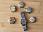 Lot 6 Vtg Timex Automatic Seiko Baron Helbros Gruen Watches Parts/Restoration