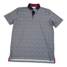 Greyson Golf Polo Pack Of Wolves Purple Blue Casual Short Sleeve Size Medium