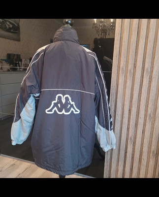Kappa Gava Herren Winterjacke XL Schwarz/Grau lang Stehkragen Nylon Taschen