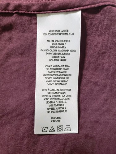 Calvin Klein Damen Medium Knopfleiste lila Pflaume Bluse kurz Puffärmel neu mit Etikett - Bild 18 von 18