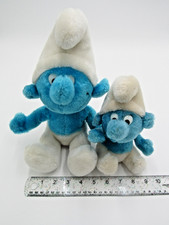 Peyo Smurf Wallace Berrie Co 1979 1980 Plush Stuffed Animals 2 Blue Smurfs