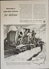 Bell Telephone System Picture Magazine Ad Vtg 1941 Tractor Plow 