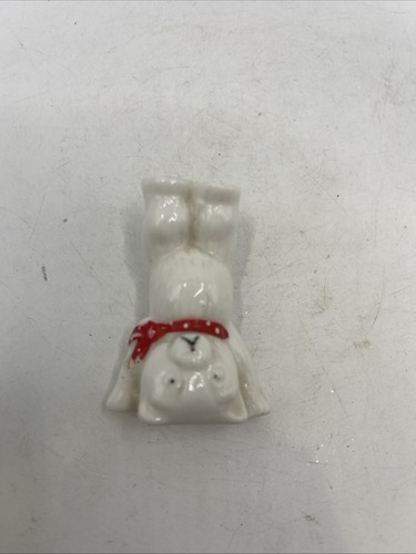 Vintage Miniature Bear Standing On Hands Glass White  2 Inch Figurine - 第 3/4 張圖片