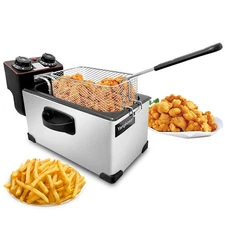 Deep Fryer with Basket, 3L 1300W Small Deep Fryers for Home Use,Fryer Pot wit...