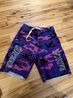 #ad #ad Superrradical Camo Purple Camouflage Sweat Shorts Medium BART Simpson $35.00