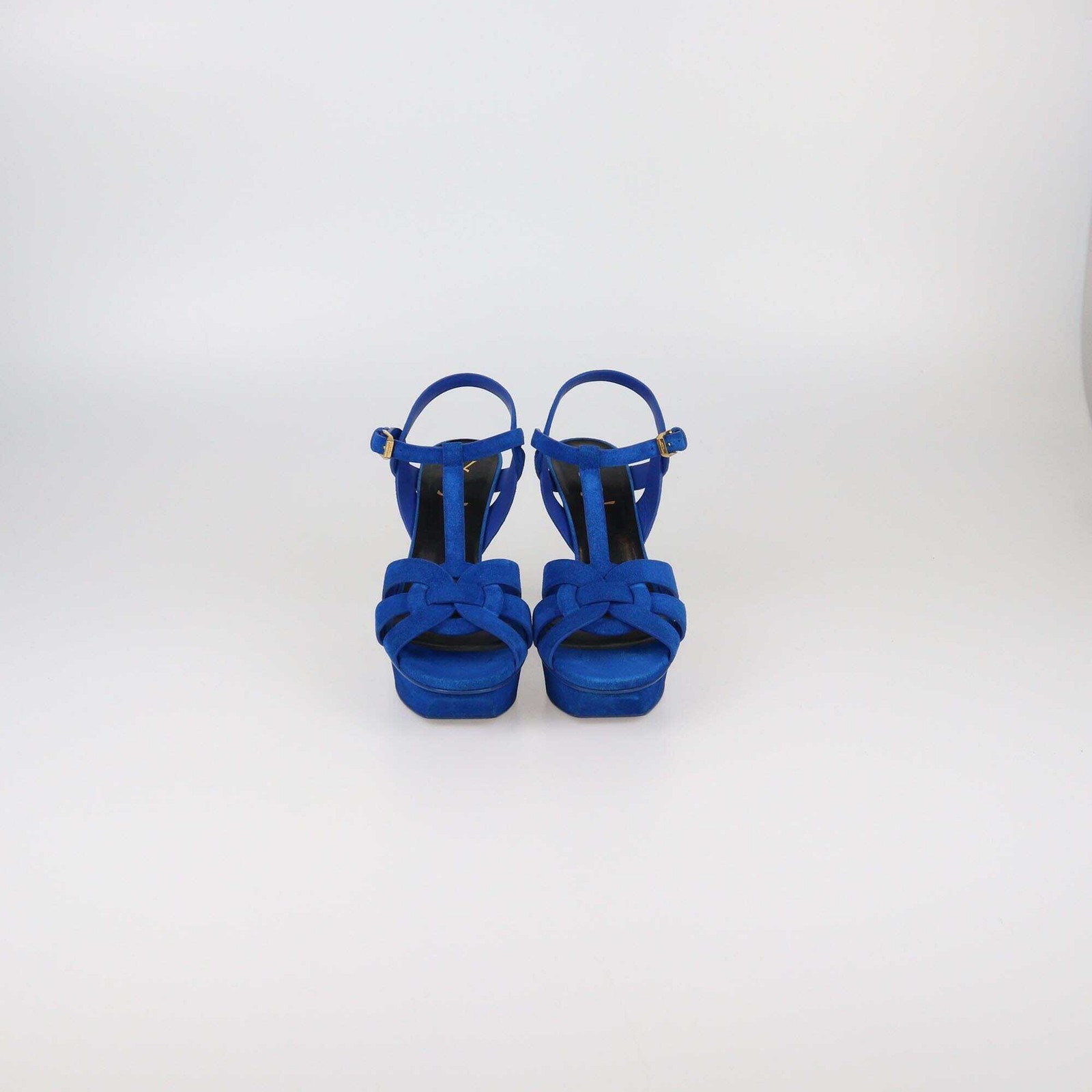 Sandali Saint Laurent blu con plateau omaggio