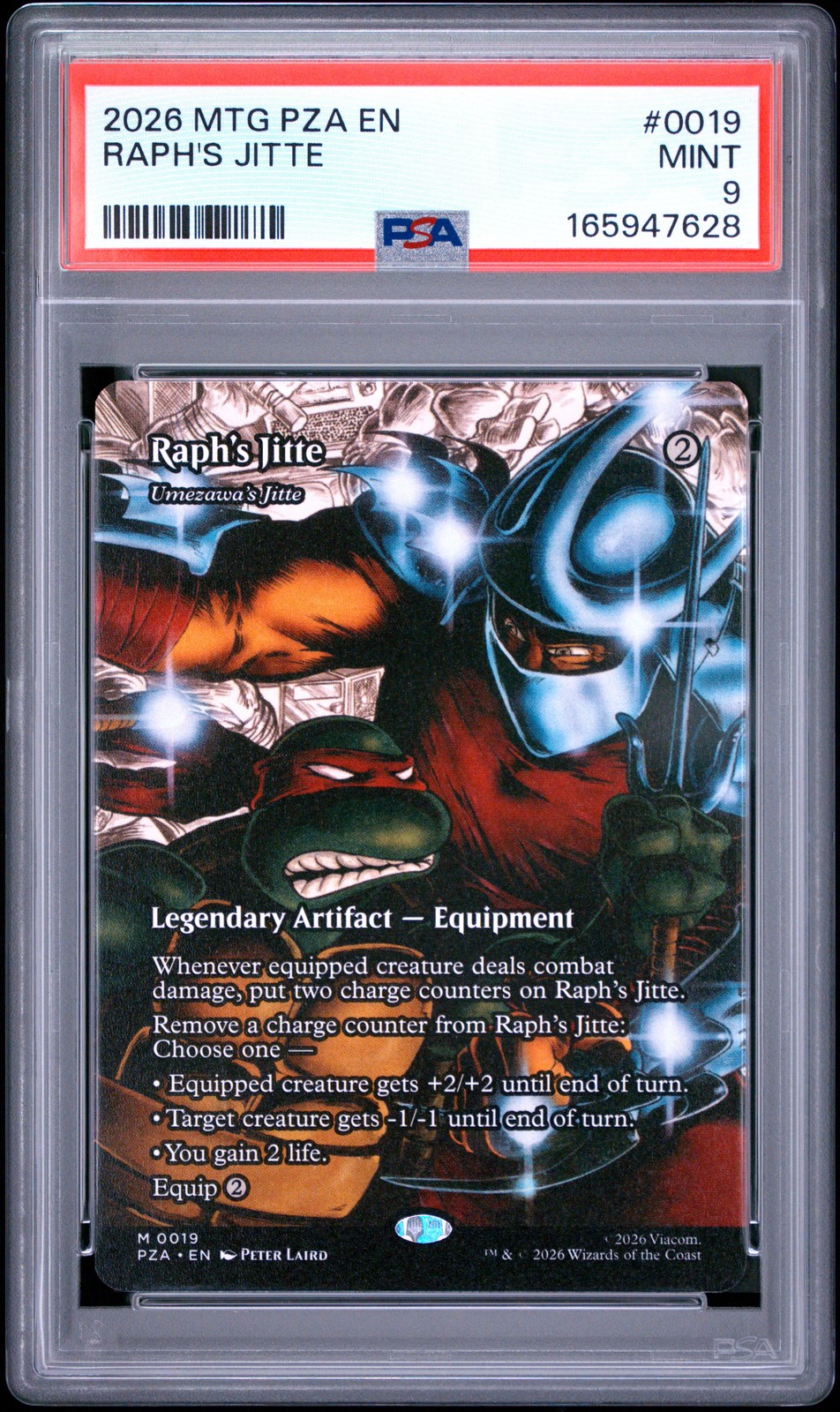2026 MTG TEENAGE MUTANT NINJA TURTLES SOURCE MATERIAL #0019 RAPH'S JITTE PSA 9