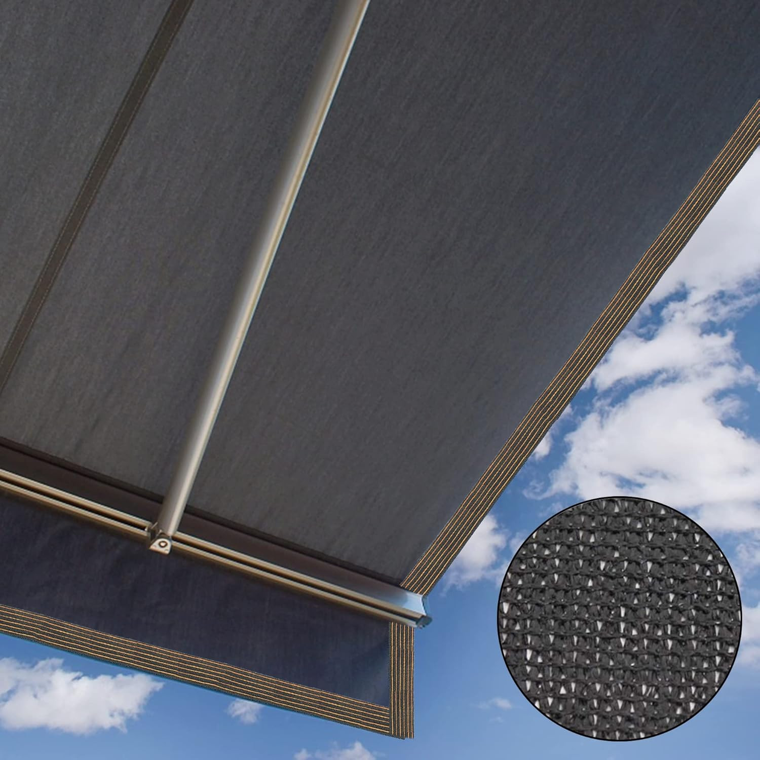 70% Black Shade Cloth, 20 X 20 FT Durable Mesh Tarp with Grommets, Resistant Gar