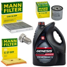 5L Öl Set Inspektion Luft-Innenraum Ölfilter Ölschraube für Audi A3 1.4 TFSI