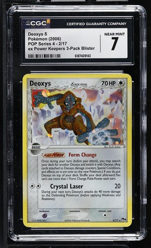 CGC 7 Deoxys 2/17 Pop Series 4 EX Power Keepers Holo Pokemon Card