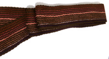 Handwoven Folk Dance Inkle Loom Wide Sash Belt Brown Tan Purple 88x3 K42