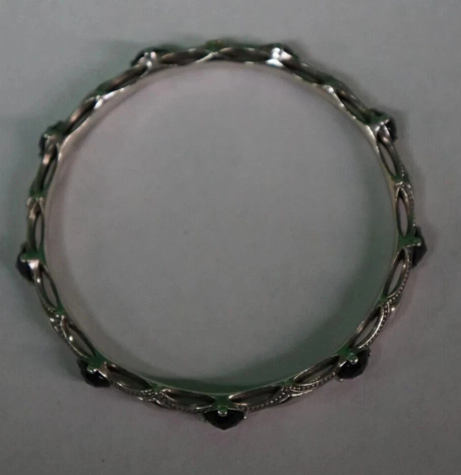 Brazalete Tacori de plata de ley 925 y 18 quilates de ónix negro roca Foto 4 de 4