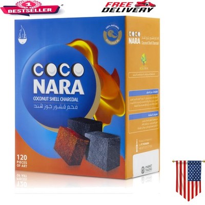 Luxury Coconut Shell Hookah Charcoals - 120 Count, Flavorless & Eco-Friendly