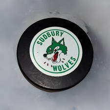 SUDBURY WOLVES OHL VINTAGE PUCK VICEROY MADE IN CANADA ONTARIO Chippy Biscuit