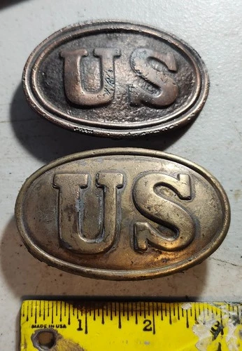Pair US Civil War Reproduction Belt Buckles