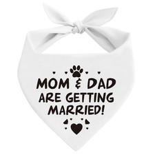 Beige Mom And Dad Are Getting Married Dog Bandana Pet Wedding Triangle Scarf
