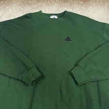 Vintage Adidas Sweatshirt Mens Size XL Green Crewneck 90s Heavyweight USA Made