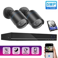 5MP HD CCTV Security Camera System Kit 8CH 5MP DVR Home Outdoor IR with 1000GB